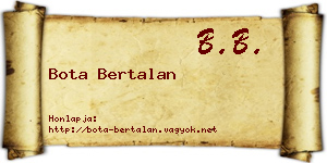 Bota Bertalan névjegykártya