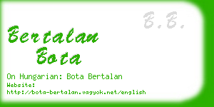 bertalan bota business card